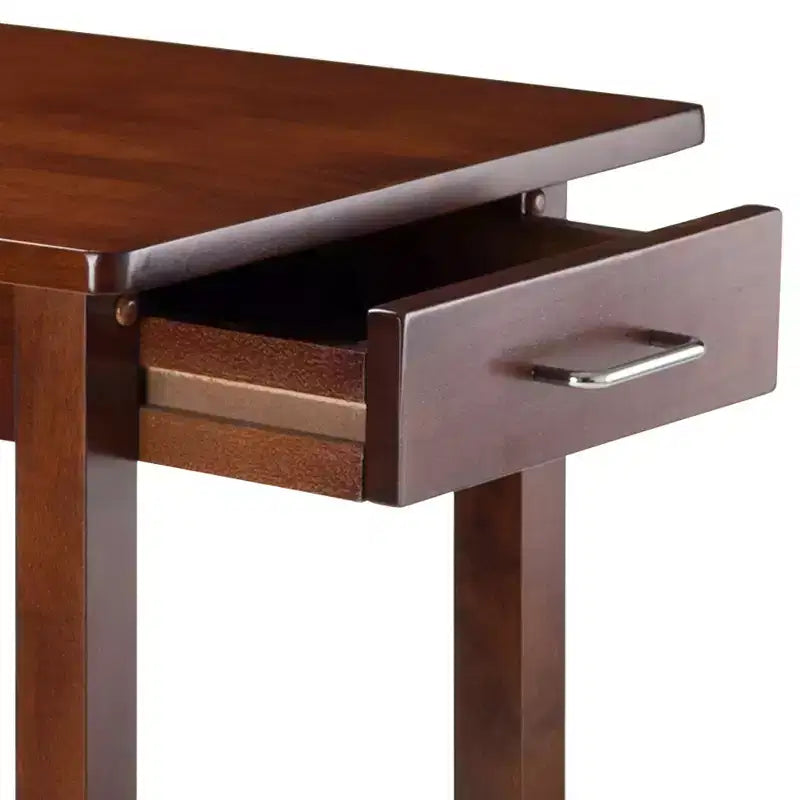 Table de salle à manger pour le petit-déjeuner en bois/noyer antique - Winsome : rectangulaire 2 places avec tiroirs de rangement, mobilier de cuisine