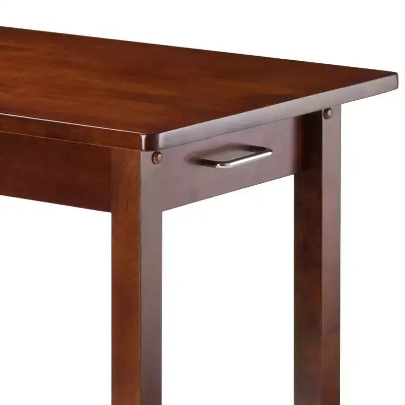 Table de salle à manger pour le petit-déjeuner en bois/noyer antique - Winsome : rectangulaire 2 places avec tiroirs de rangement, mobilier de cuisine