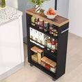 LITTLE TREE 4 Tier Slim Storage Cart Brown