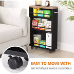 LITTLE TREE 4 Tier Slim Storage Cart Brown