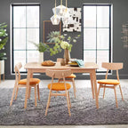Buylateral 5pc Cadiz Mid Century Modern Dining Set Orange