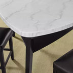 Table hauteur comptoir plateau marbre Carrare Blanc/Noir - Steve Silver Co.