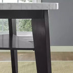 Table hauteur comptoir plateau marbre Carrare Blanc/Noir - Steve Silver Co.