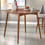 Lifestorey 3pc Derby Counter Height Dining Set Walnut/Gray: Rubberwood, Upholstered Stools, Foam Padding