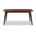 Edna Wood Dining Table Walnut - Baxton Studio