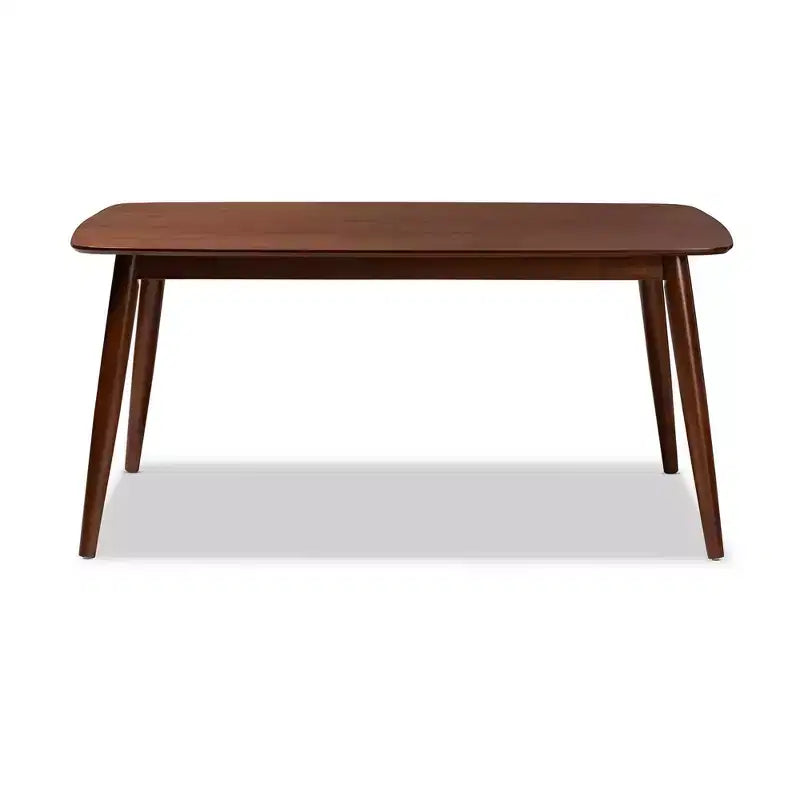 Edna Wood Dining Table Walnut - Baxton Studio
