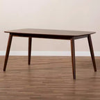 Edna Wood Dining Table Walnut - Baxton Studio
