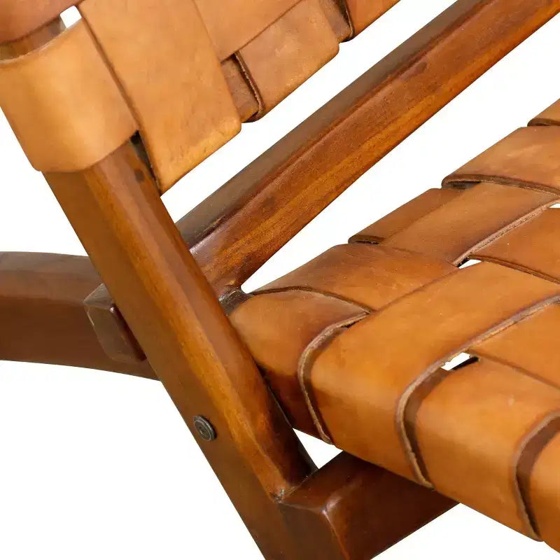 Stylecraft Mid Century Modern Lounge Chair Cognac Brown: Solid Teak Frame, Leather Upholstery, No Assembly Required