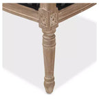 Fauteuil d'appoint Charlemagne à rayures bleues traditionnelles françaises - Baxton Studio : revêtement en coton, cadre en bois de cèdre, aucun assemblage requis
