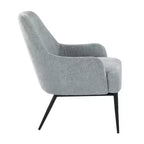 LumiSource Marcel Fabric Accent Chair Black Metal/Light Blue