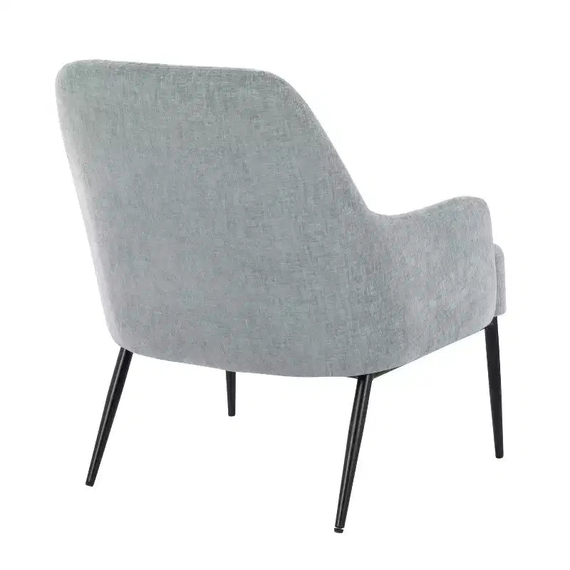 LumiSource Marcel Fabric Accent Chair Black Metal/Light Blue