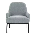 LumiSource Marcel Fabric Accent Chair Black Metal/Light Blue