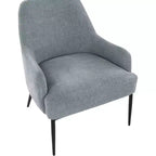 LumiSource Marcel Fabric Accent Chair Black Metal/Light Blue