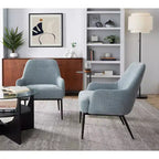 LumiSource Marcel Fabric Accent Chair Black Metal/Light Blue