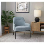 LumiSource Marcel Fabric Accent Chair Black Metal/Light Blue