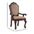 Chateau De Ville Chaises d'appoint 29" Tissu et Espresso - Acme Furniture: Fauteuil de salle à manger de luxe, pieds Queen Anne