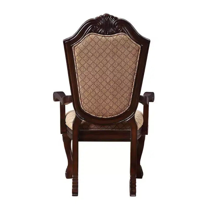 Chateau De Ville Chaises d'appoint 29" Tissu et Espresso - Acme Furniture: Fauteuil de salle à manger de luxe, pieds Queen Anne