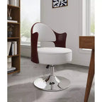 Lot de 2 fauteuils d'appoint pivotants Manhattan Comfort Bopper en similicuir blanc, à hauteur réglable : chromé, facile à nettoyer