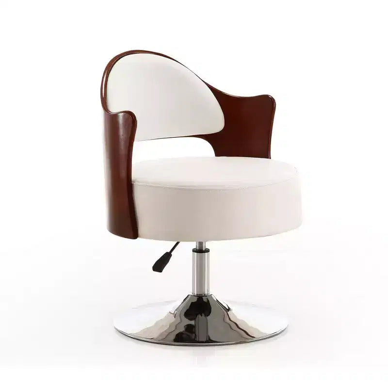 Lot de 2 fauteuils d'appoint pivotants Manhattan Comfort Bopper en similicuir blanc, à hauteur réglable : chromé, facile à nettoyer