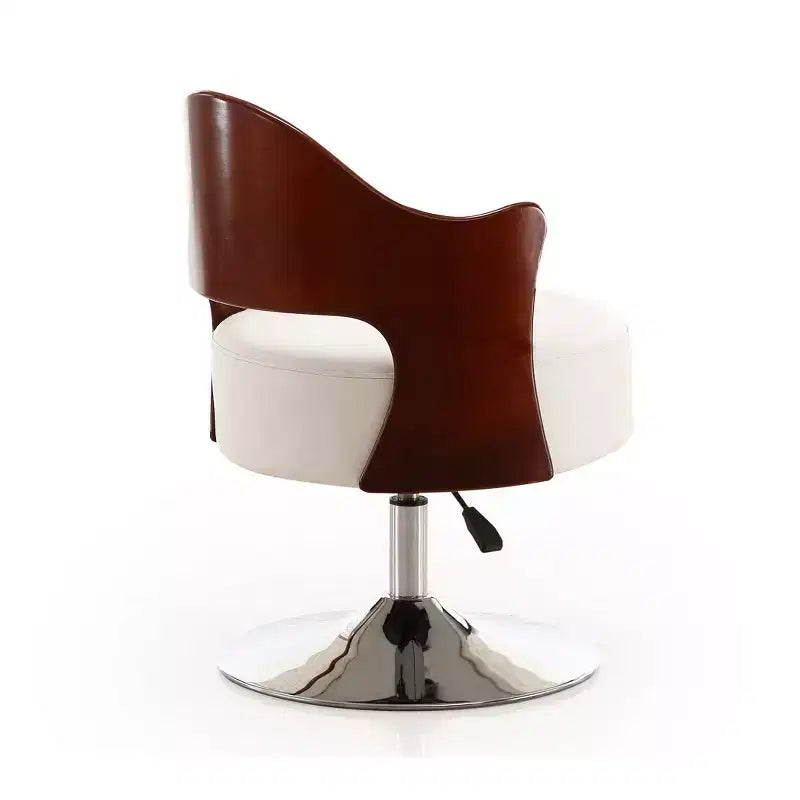 Lot de 2 fauteuils d'appoint pivotants Manhattan Comfort Bopper en similicuir blanc, à hauteur réglable : chromé, facile à nettoyer
