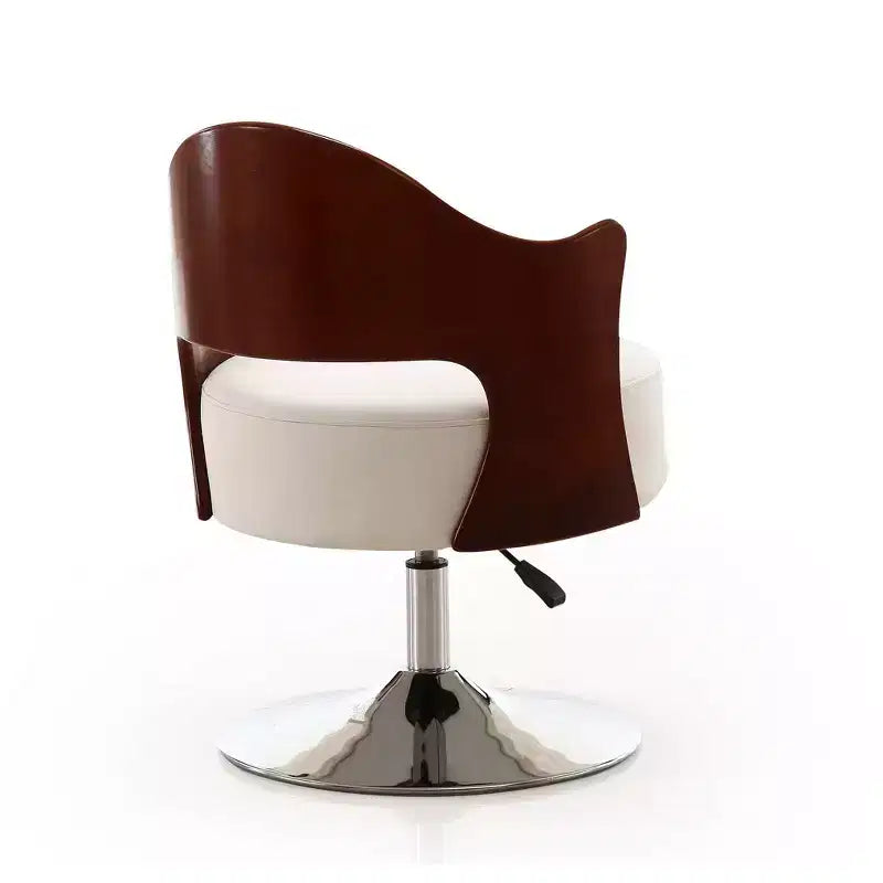 Lot de 2 fauteuils d'appoint pivotants Manhattan Comfort Bopper en similicuir blanc, à hauteur réglable : chromé, facile à nettoyer