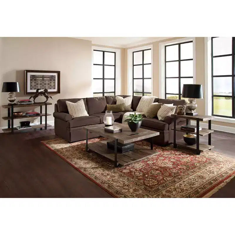 Modesto Wide TV Stand: Rustic Media Console with Fixed Shelves - Alaterre Furniture
