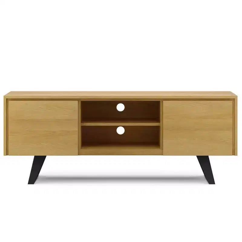 Mitchell TV Stand for TVs up to 70" Oak - WyndenHall: Solid Wood, Metal Legs, Media Credenza