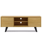 Mitchell TV Stand for TVs up to 70" Oak - WyndenHall: Solid Wood, Metal Legs, Media Credenza