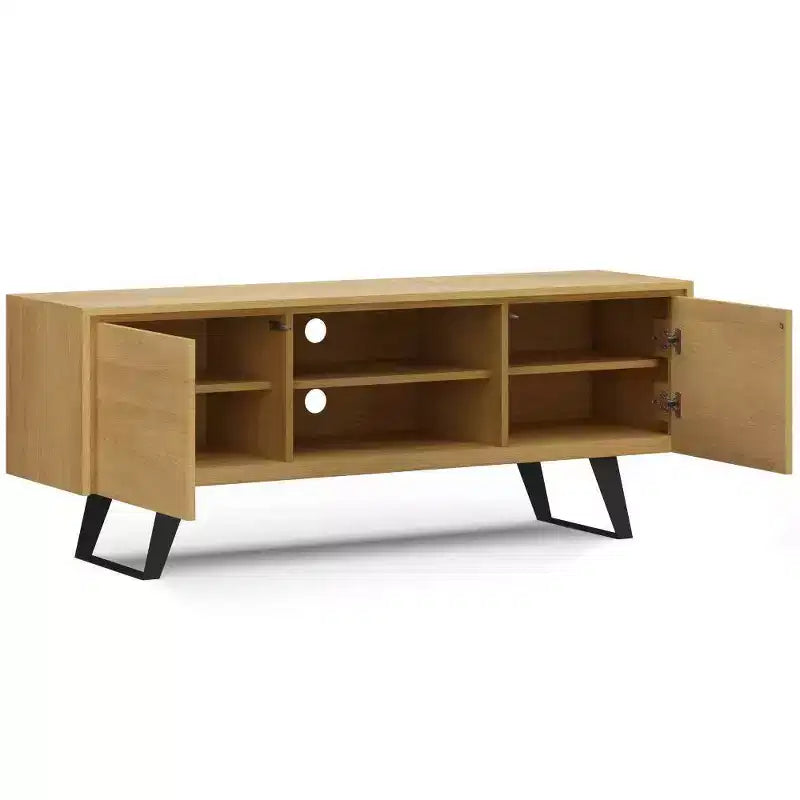 Mitchell TV Stand for TVs up to 70" Oak - WyndenHall: Solid Wood, Metal Legs, Media Credenza