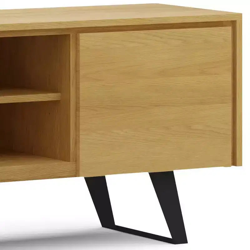 Mitchell TV Stand for TVs up to 70" Oak - WyndenHall: Solid Wood, Metal Legs, Media Credenza