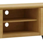 Mitchell TV Stand for TVs up to 70" Oak - WyndenHall: Solid Wood, Metal Legs, Media Credenza