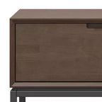 WyndenHall Devlin 72" Low TV Stand for TVs up to 80" Walnut Brown: Modern Media Console with Storage