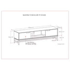 WyndenHall Devlin 72" Low TV Stand for TVs up to 80" Walnut Brown: Modern Media Console with Storage