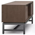 WyndenHall Devlin 72" Low TV Stand for TVs up to 80" Walnut Brown: Modern Media Console with Storage