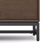 WyndenHall Devlin 72" Low TV Stand for TVs up to 80" Walnut Brown: Modern Media Console with Storage
