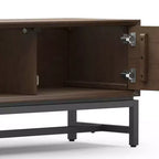 WyndenHall Devlin 72" Low TV Stand for TVs up to 80" Walnut Brown: Modern Media Console with Storage
