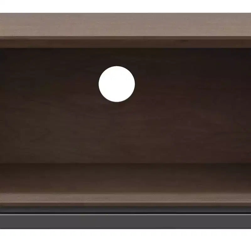 WyndenHall Devlin 72" Low TV Stand for TVs up to 80" Walnut Brown: Modern Media Console with Storage