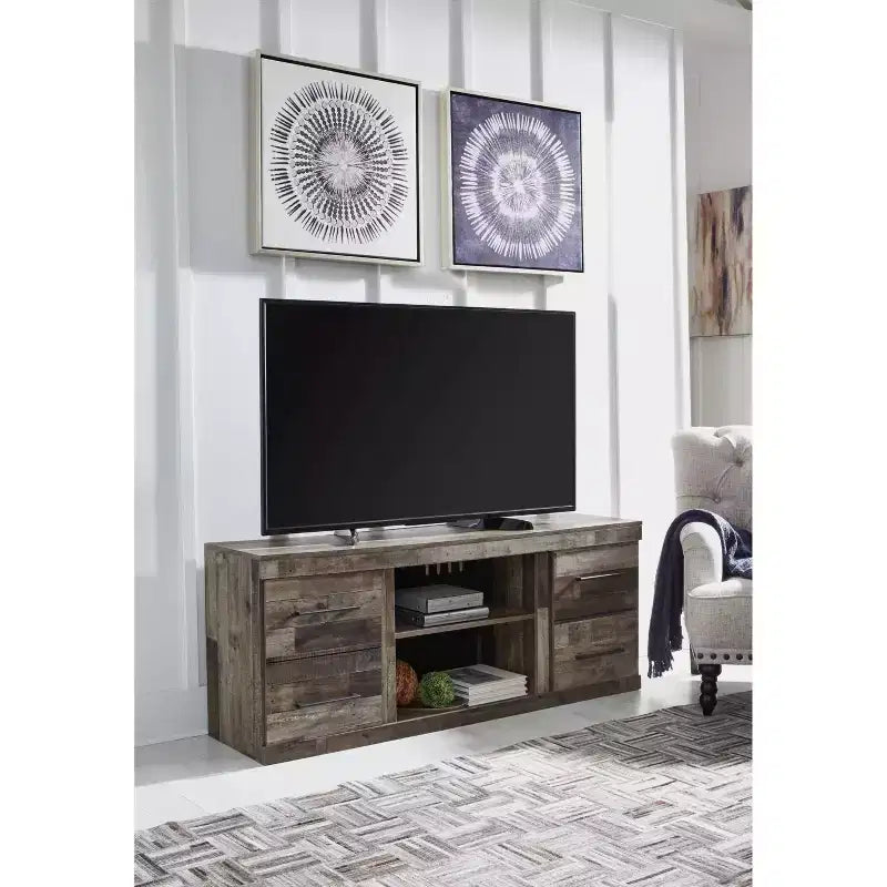Signature Design by Ashley 60" Derekson TV Stand for TVs up to 65" Black/Gray/Beige