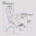 Chaise de jeu Airflex2 Mesh avec repose-pieds blanc - Techni Sport : Inclinaison synchronisée, capacité de 125 kg, design ergonomique