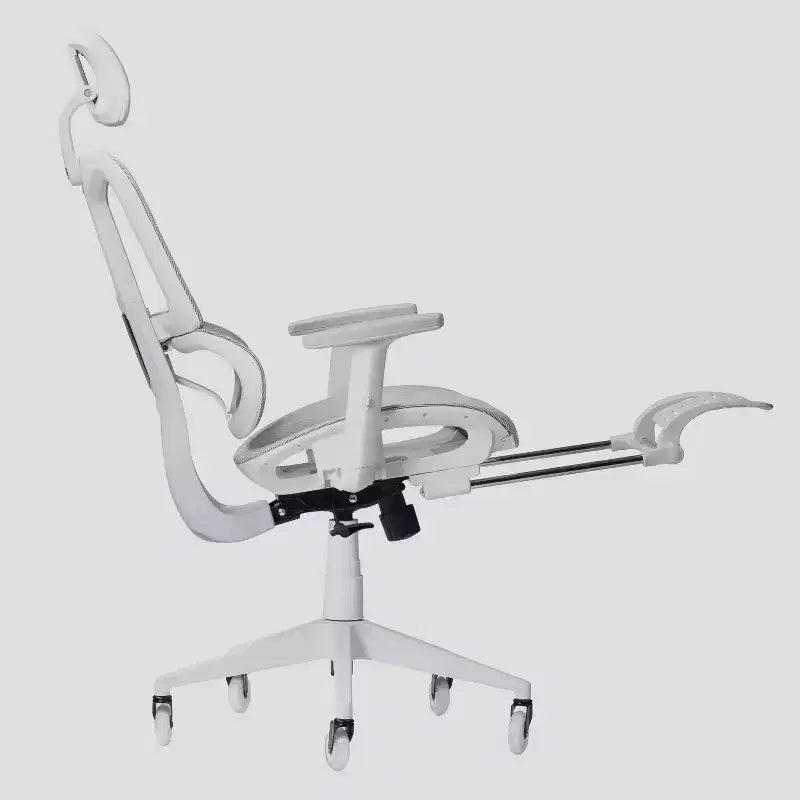 Chaise de jeu Airflex2 Mesh avec repose-pieds blanc - Techni Sport : Inclinaison synchronisée, capacité de 125 kg, design ergonomique