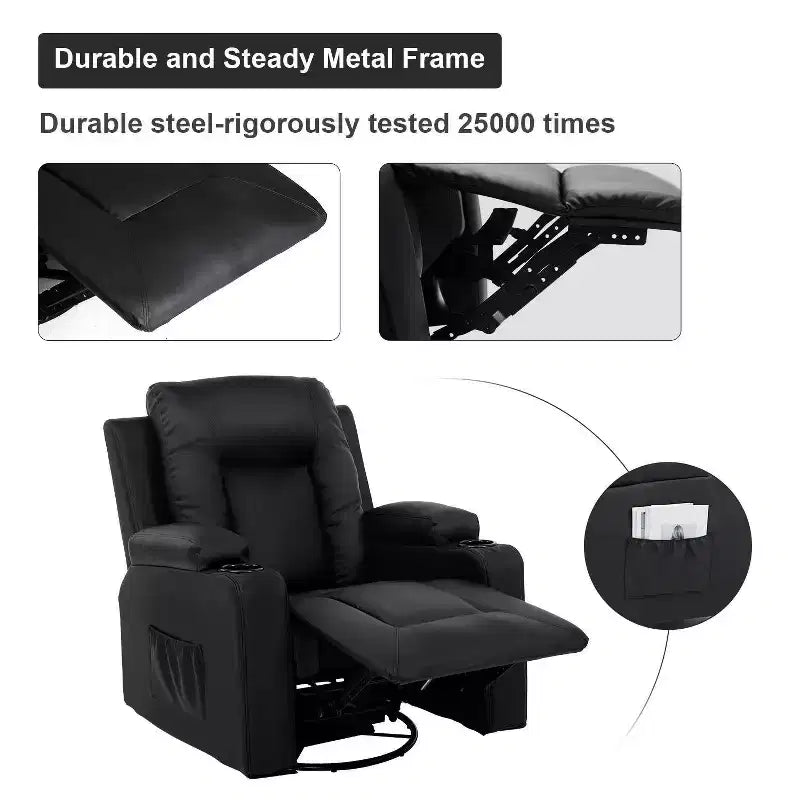 Bonded PU Leather Recliner Loveseat - COMHOMA