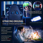 GTRACING Gaming Chair with Bluetooth Speakers High Back PU Office Chair Blue