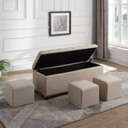 Banc de rangement à 3 places beige-buff - Ore International