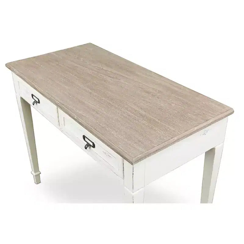 Dauphine Bureau d'écriture traditionnel français avec accent blanc/marron clair - Baxton Studio : Style fermier, étagère de rangement