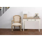 Dauphine Bureau d'écriture traditionnel français avec accent blanc/marron clair - Baxton Studio : Style fermier, étagère de rangement