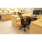 Chaise de bureau pivotante en maille noire - Boss Office Products : pneumatique, pivotante, rembourrée, capacité de 125 kg
