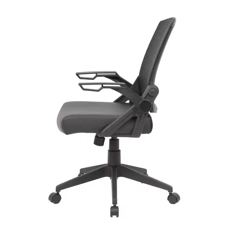Chaise de bureau pivotante en maille noire - Boss Office Products : pneumatique, pivotante, rembourrée, capacité de 125 kg