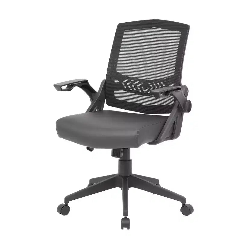 Chaise de bureau pivotante en maille noire - Boss Office Products : pneumatique, pivotante, rembourrée, capacité de 125 kg
