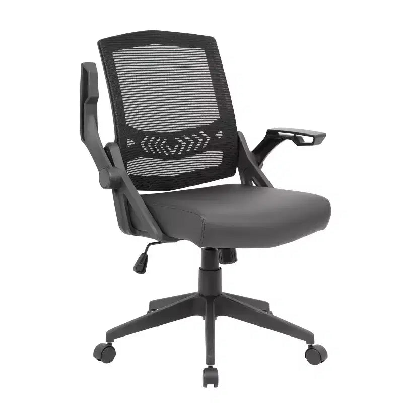 Chaise de bureau pivotante en maille noire - Boss Office Products : pneumatique, pivotante, rembourrée, capacité de 125 kg