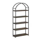 Nathan James 72" Haven 5 Shelves Arch Bookshelf Black Espresso